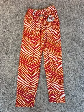 Kansas City Chiefs Adult Size SMALL Red Yellow Zebra Print Lounge Pajama Pants